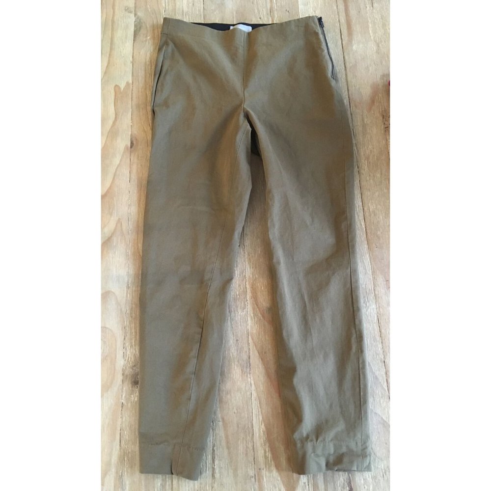 Everlane Womens The Side- Zip Stretch Cotton Skinny Pant Ochre Brown Size 8